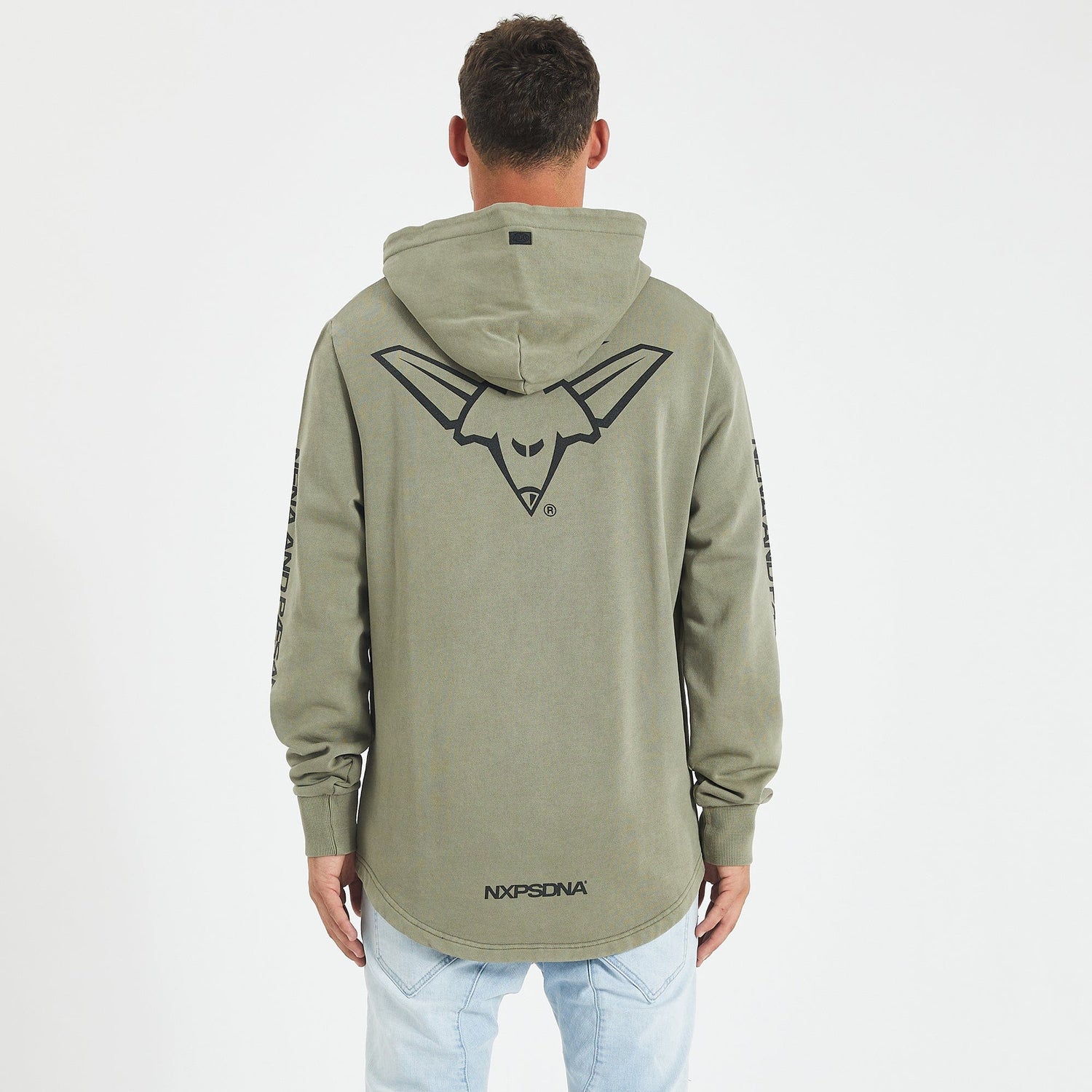 Essendon Bombers Curved Hem Hoodie Pigment Khaki