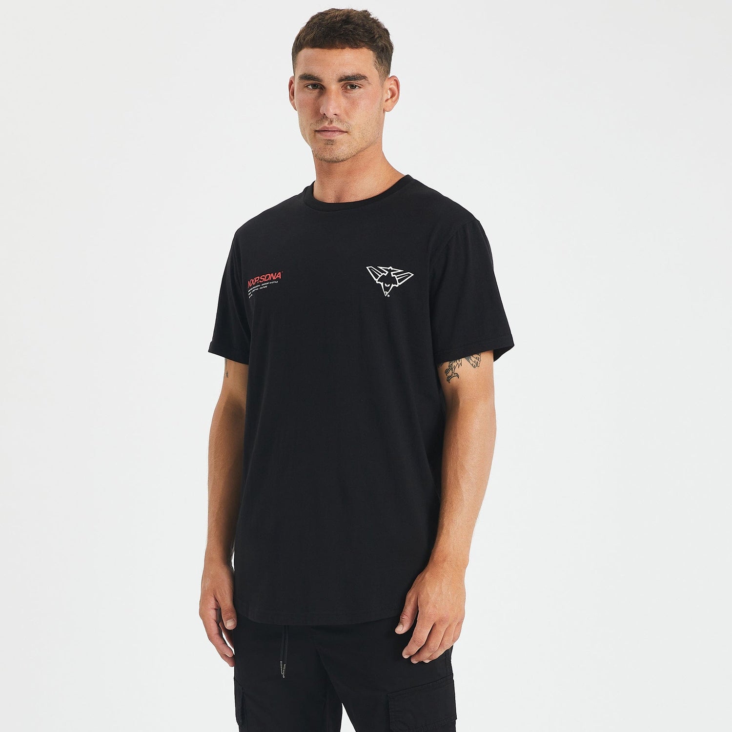 Essendon Bombers Curved Hem T-Shirt Jet Black