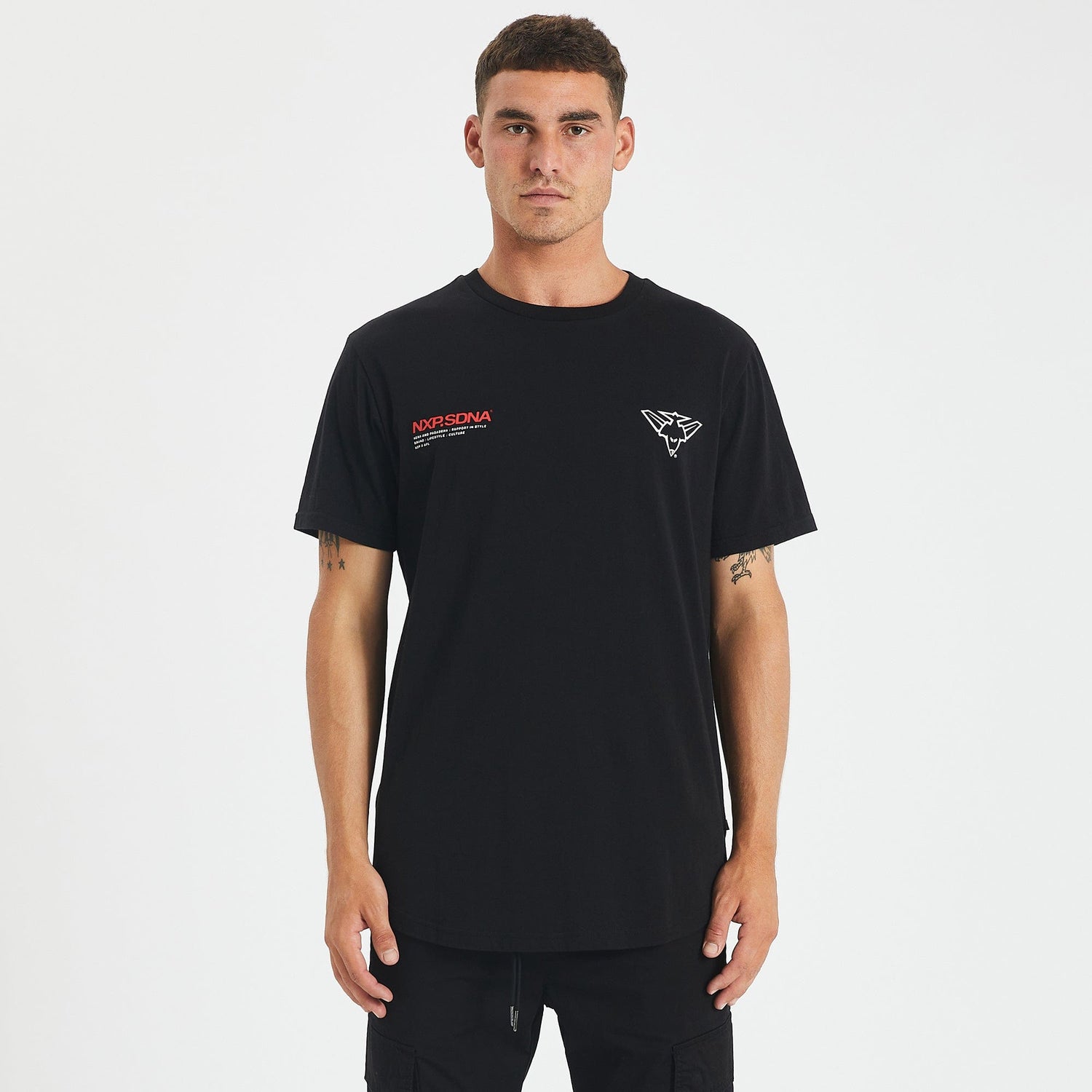 Essendon Bombers Curved Hem T-Shirt Jet Black