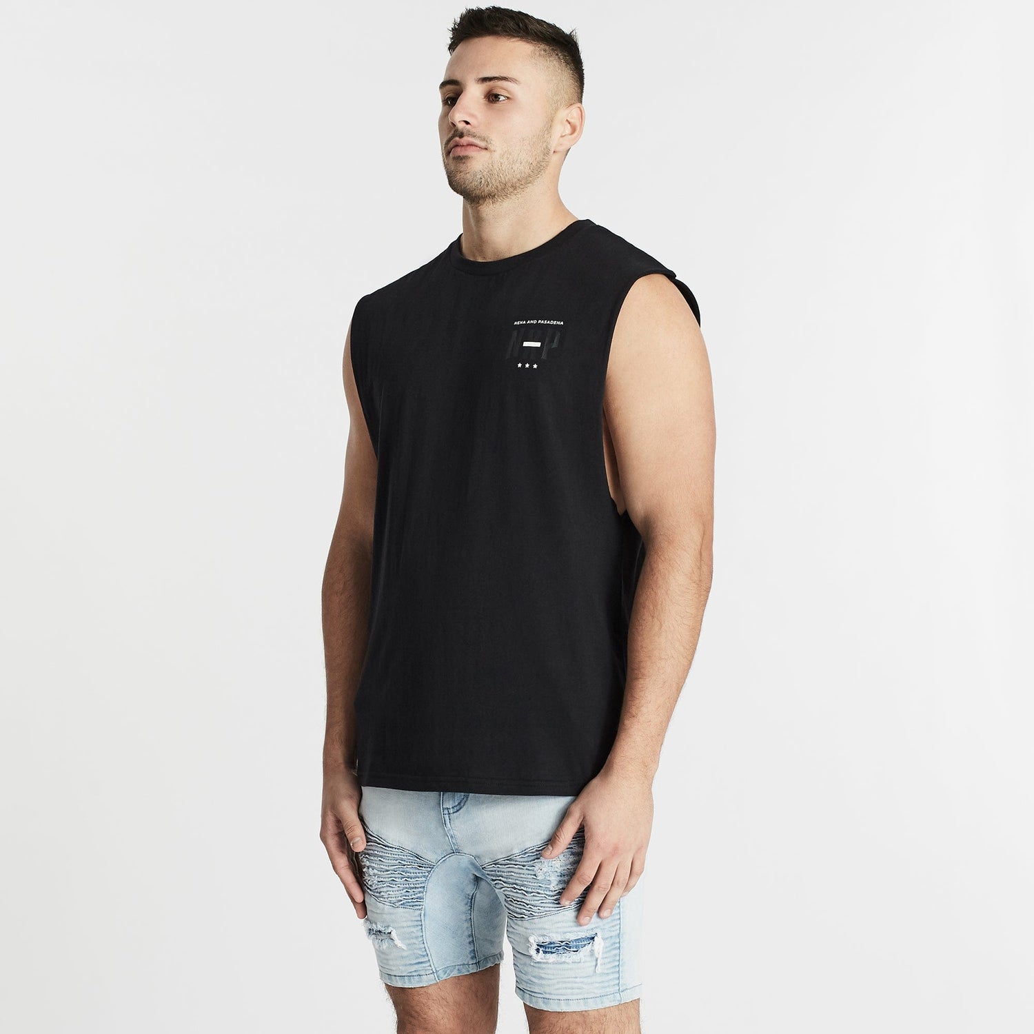 Evolve Scoop Back Muscle Tee Jet Black