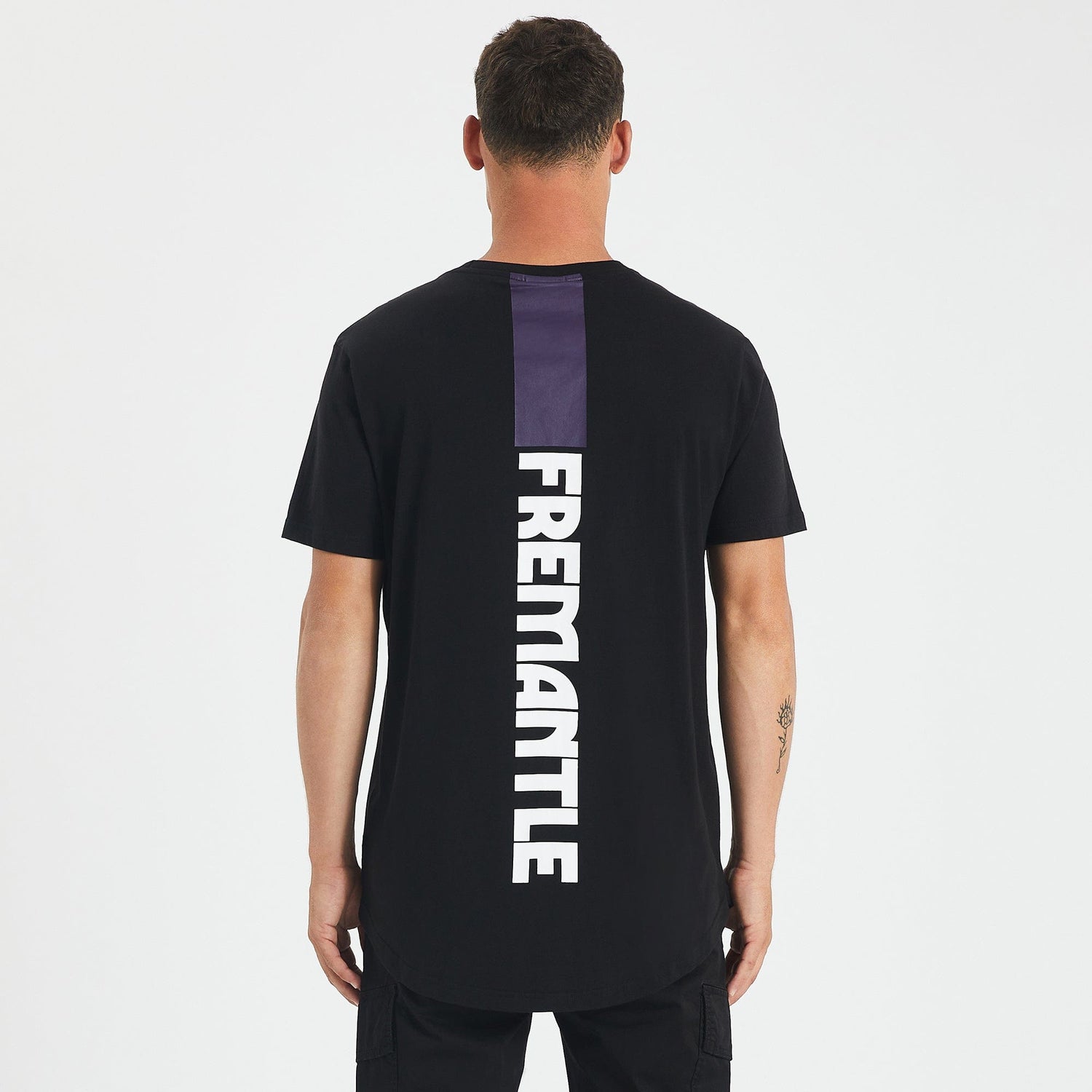Fremantle Dockers Curved Hem T-Shirt Jet Black