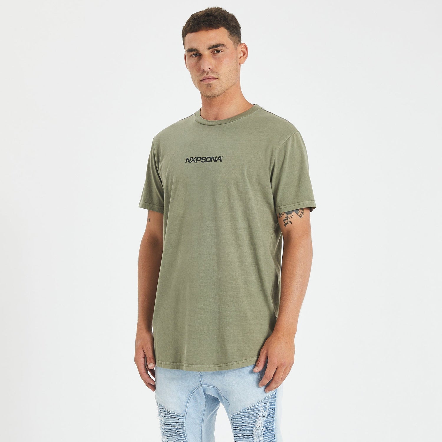 Fremantle Dockers Curved Hem T-Shirt Pigment Khaki