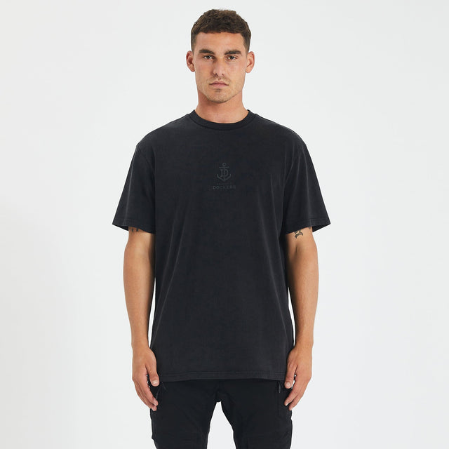Fremantle Dockers Relaxed Fit T-Shirt Mineral Black