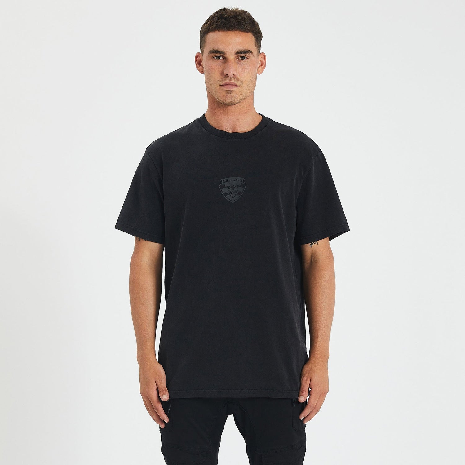 Geelong Cats Relaxed Fit T-Shirt Mineral Black