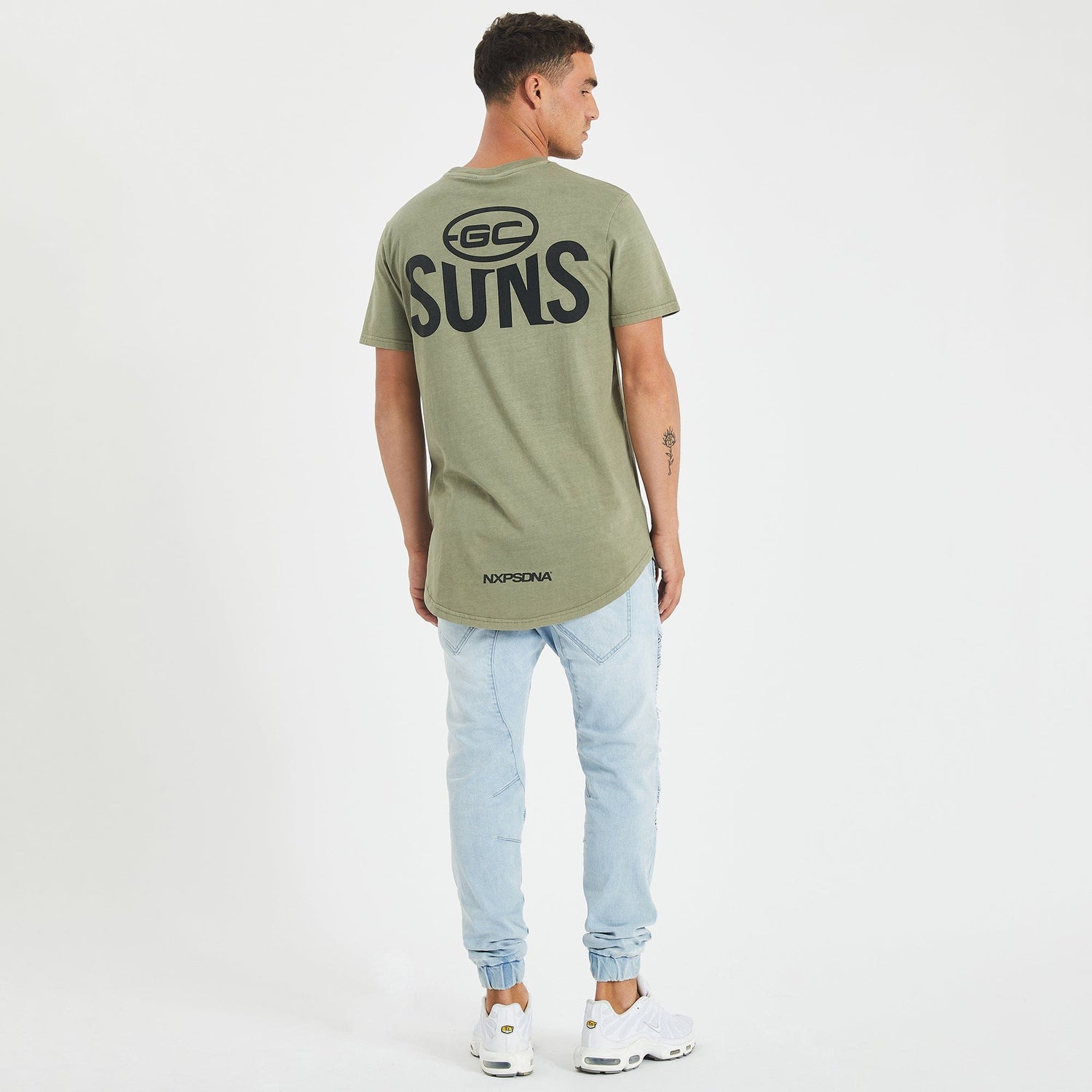 Gold Coast Suns Curved Hem T-Shirt Pigment Khaki