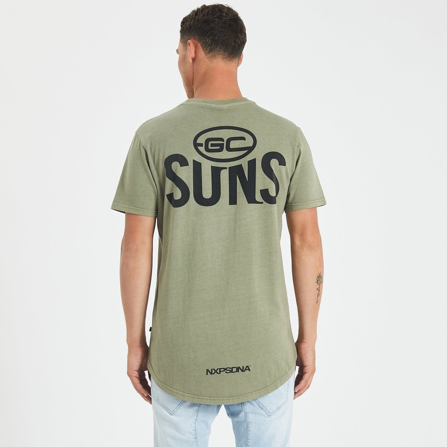 Gold Coast Suns Curved Hem T-Shirt Pigment Khaki