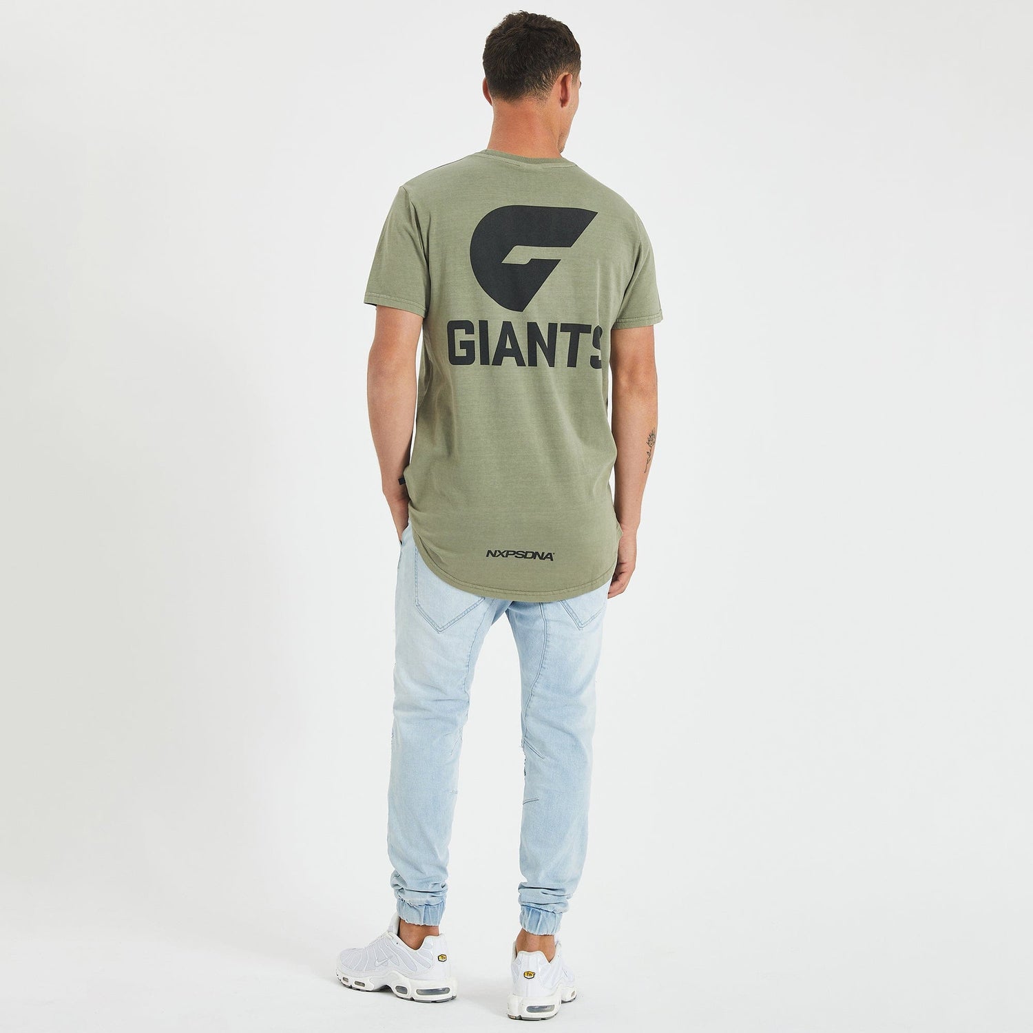 GWS Giants Curved Hem T-Shirt Pigment Khaki