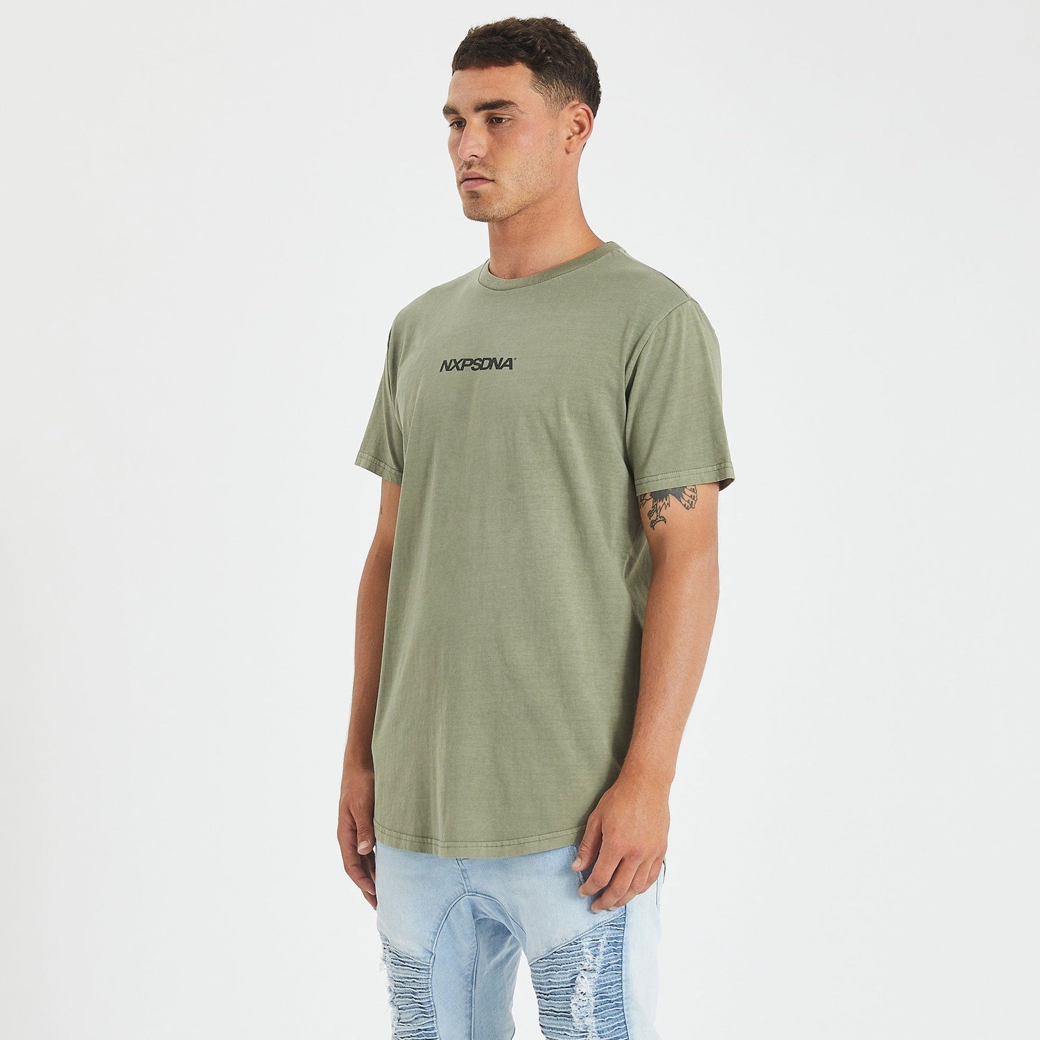 GWS Giants Curved Hem T-Shirt Pigment Khaki