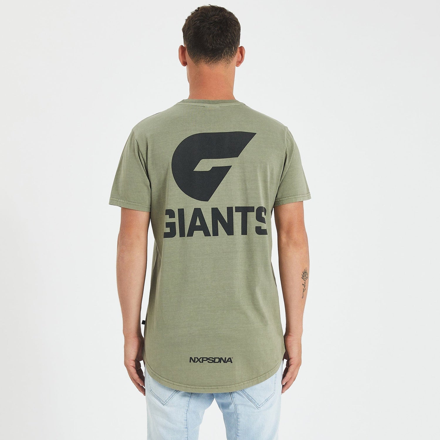 GWS Giants Curved Hem T-Shirt Pigment Khaki