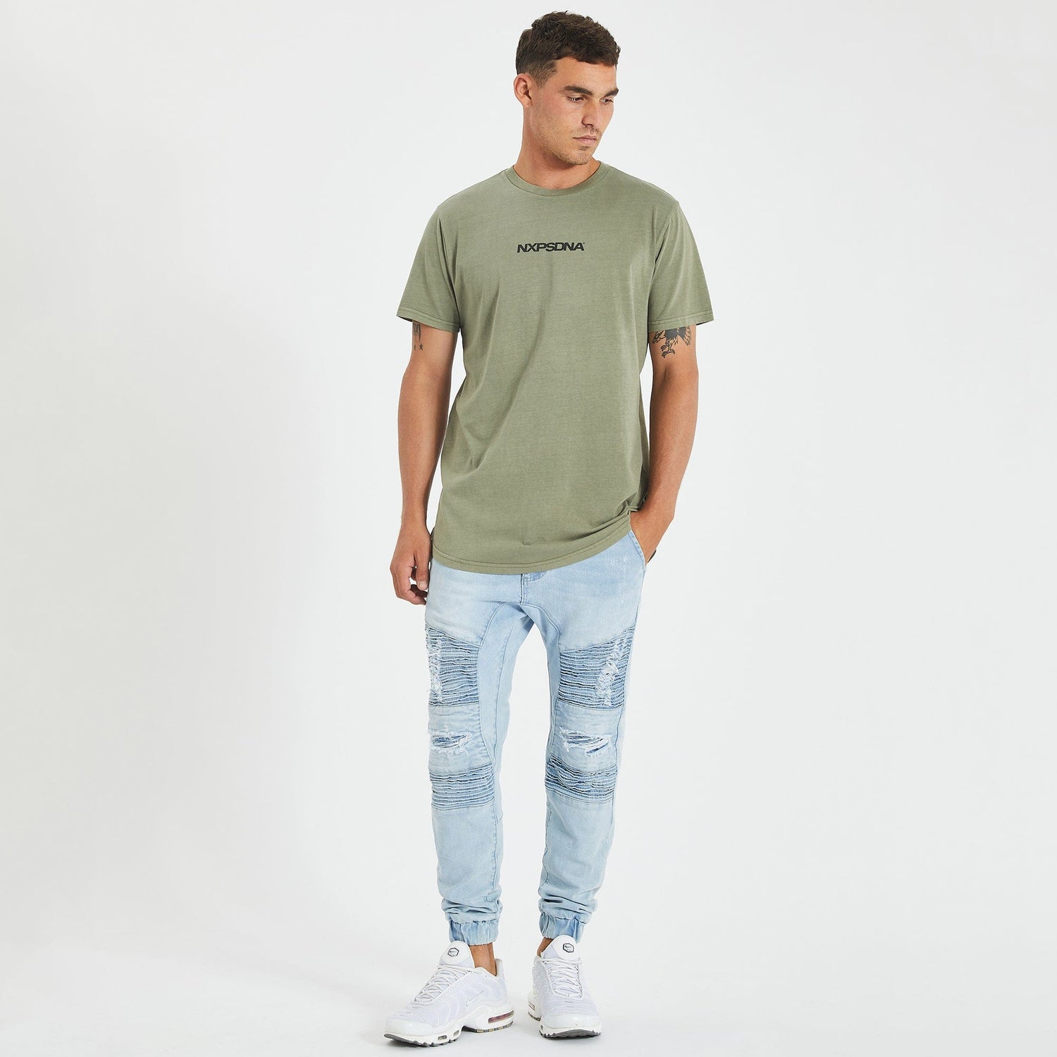 GWS Giants Curved Hem T-Shirt Pigment Khaki
