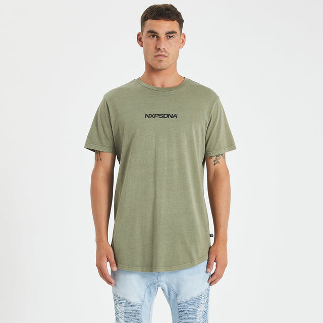 Hawthorn Hawks Curved Hem T-Shirt Pigment Khaki