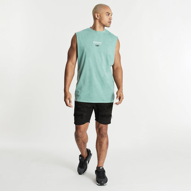 Hollow Scoop Back Muscle Tee Pigment Teal
