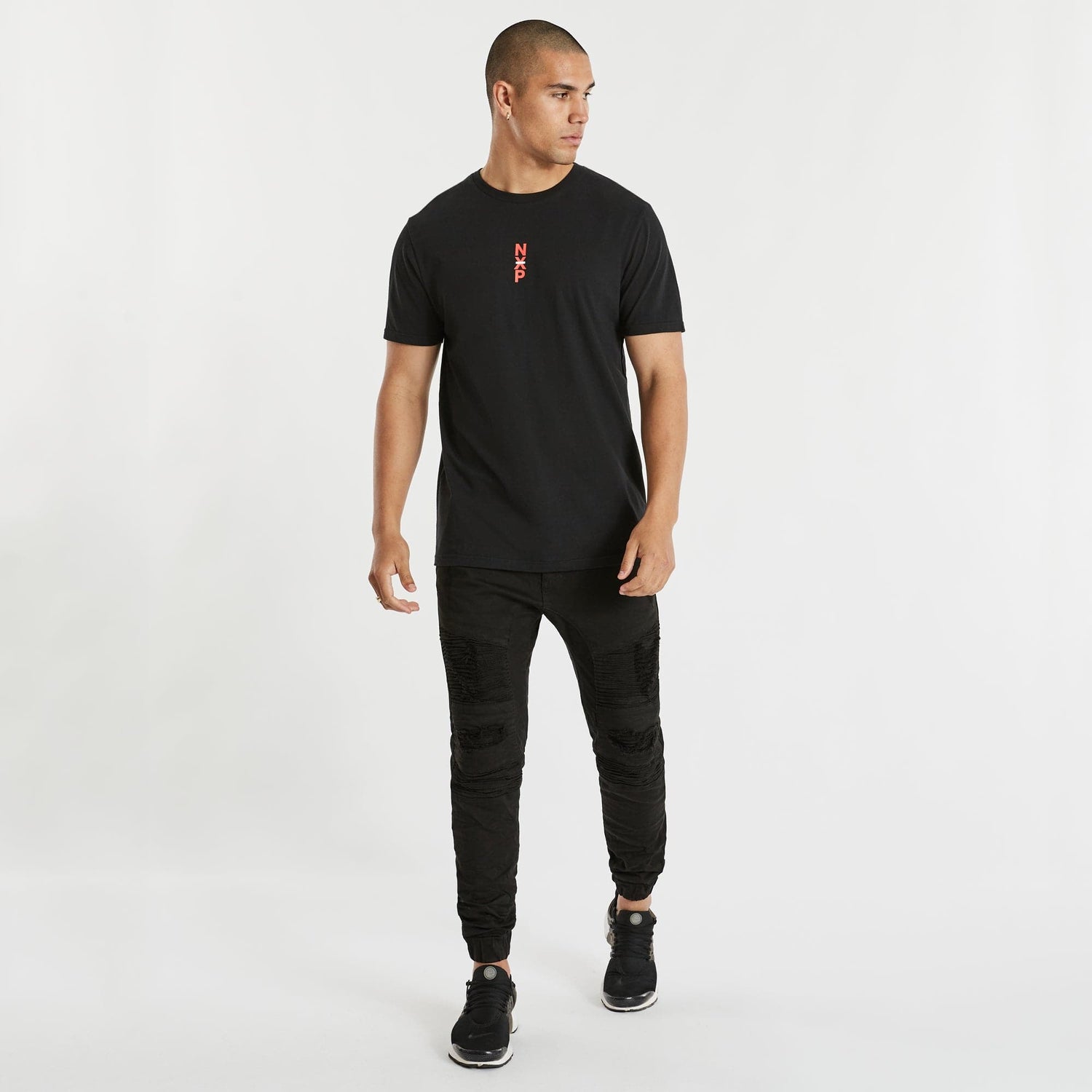 Hologram Cape Back T-Shirt Jet Black