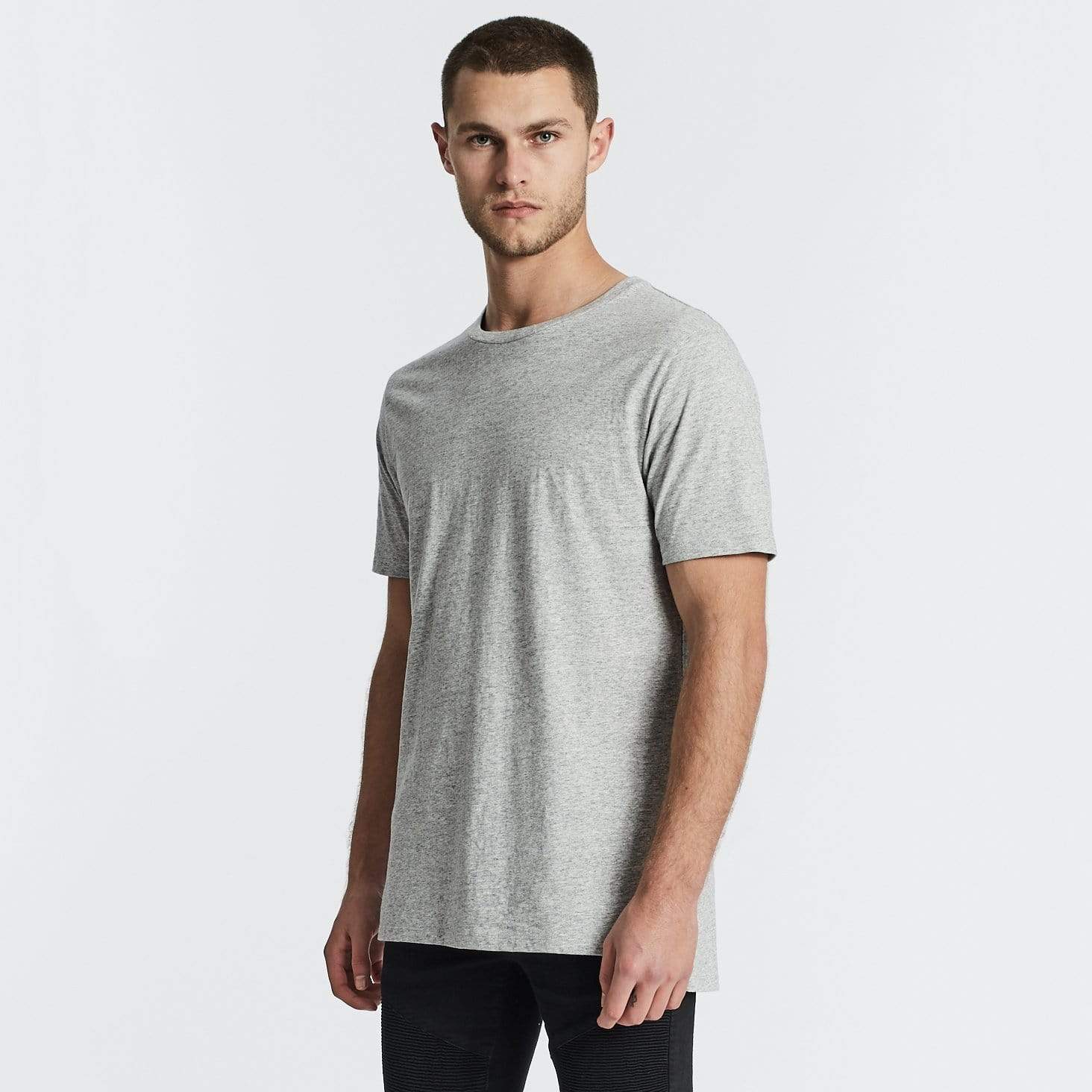 Hybrid Step Hem T-Shirt Grey Marle