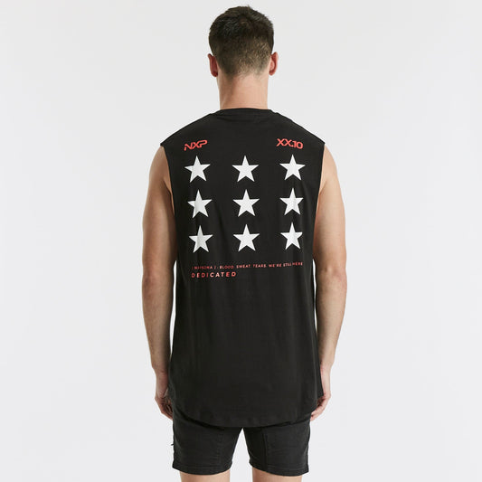 Interstellar Scoop Back Muscle Tee Jet Black