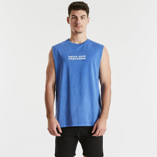 Kind Scoop Back Muscle Tee Pigment Amparo Blue