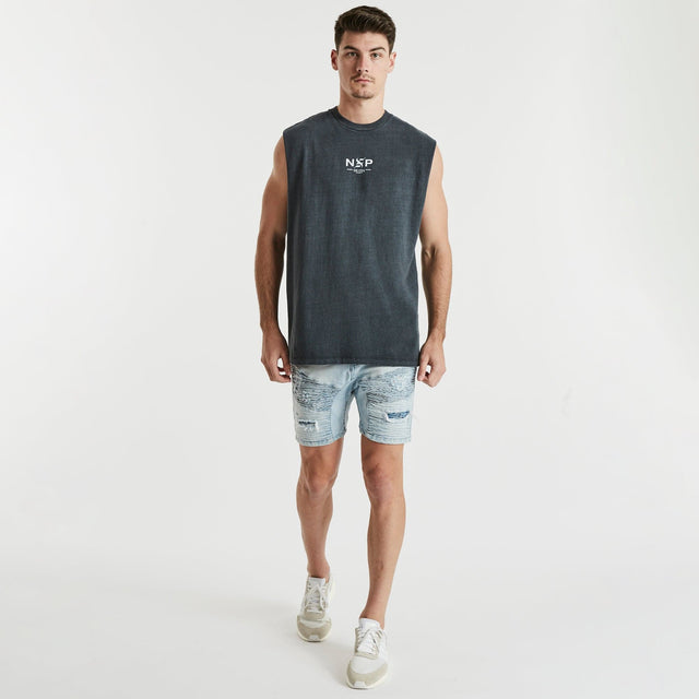 Motor Relaxed Muscle Tee Pigment Anthracite Black