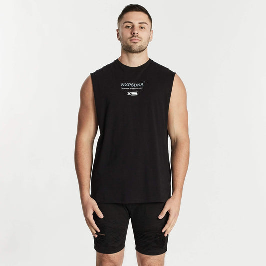 Obscurity Scoop Back Muscle Tee Jet Black