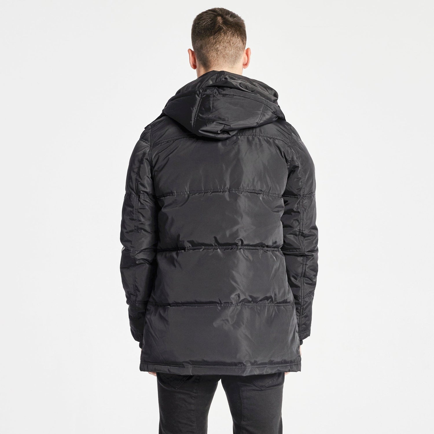 Paramount Long Line Puffer Jacket Jet Black