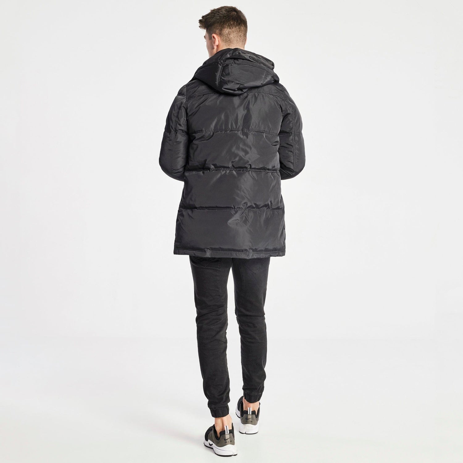 Paramount Long Line Puffer Jacket Jet Black