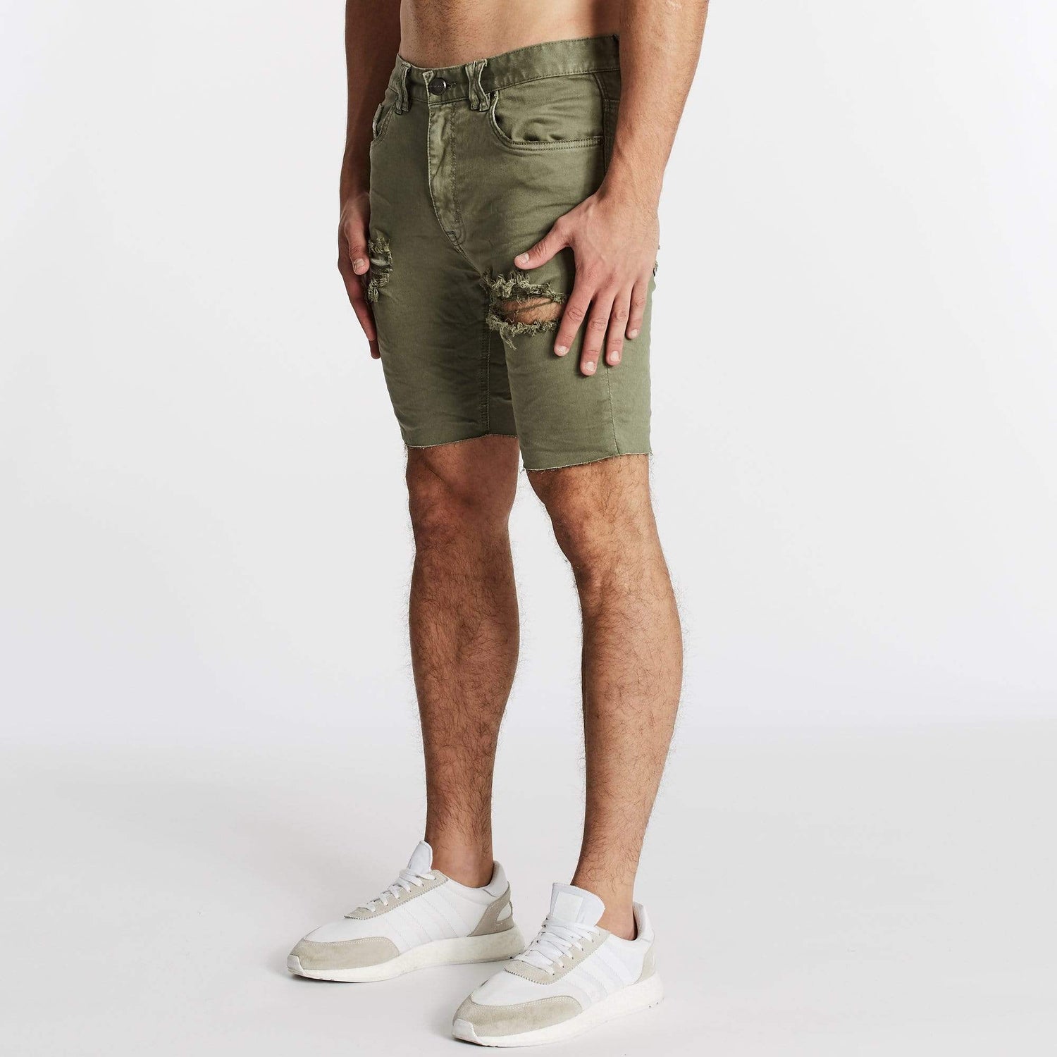 Rawlins Denim Short Destroyed Khaki