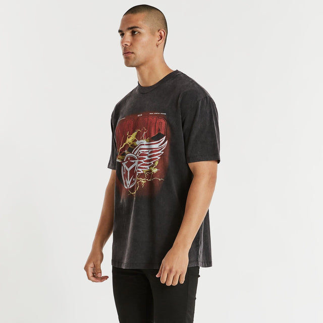 Red Thunder Box Fit Scoop T-Shirt Mineral Black