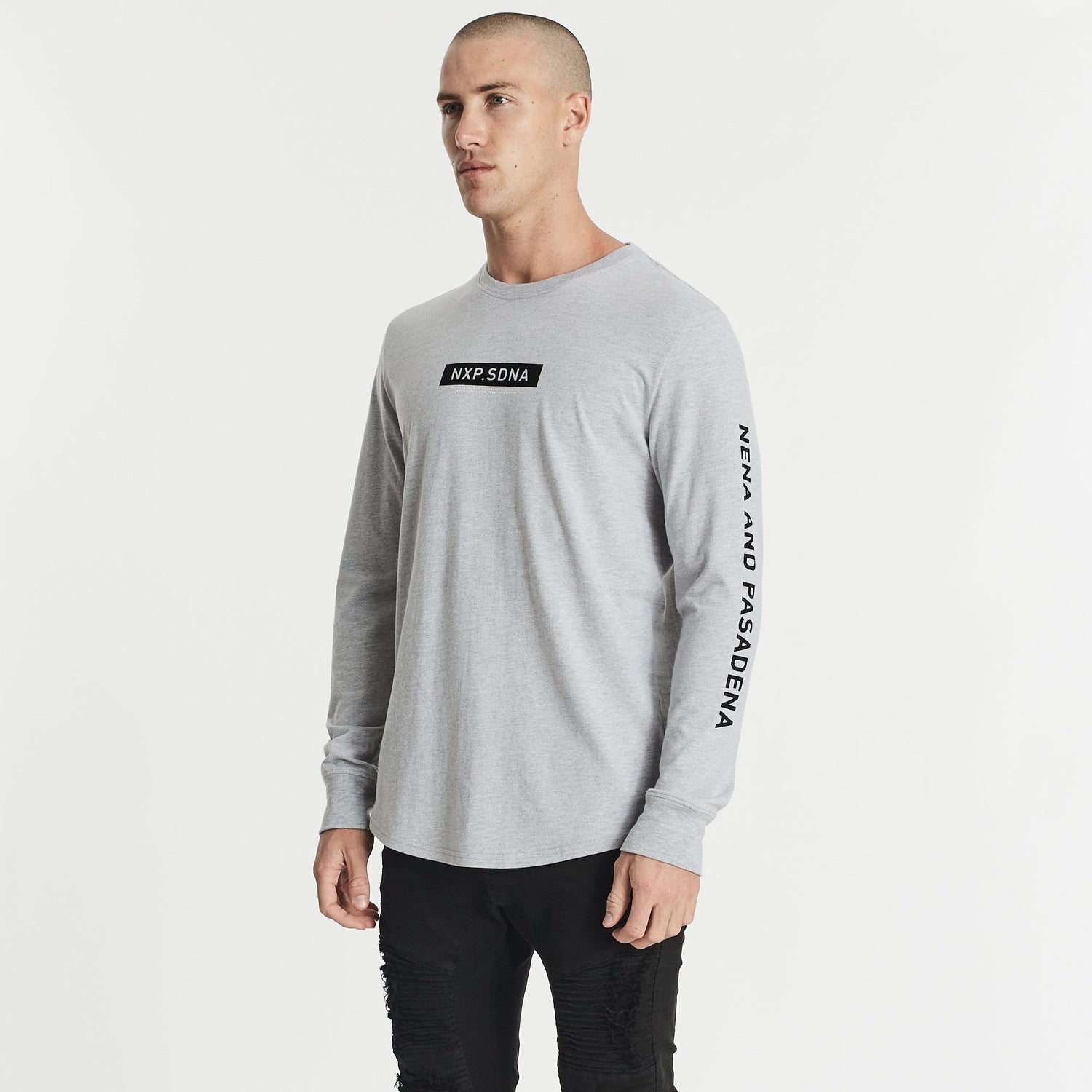 Reputations Cape Back Long Sleeve T-Shirt Grey Marle