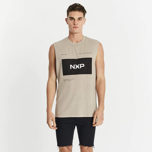 Solitary Scoop Back Muscle Tee Pigment Mushroom