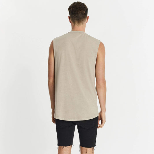 Solitary Scoop Back Muscle Tee Pigment Mushroom
