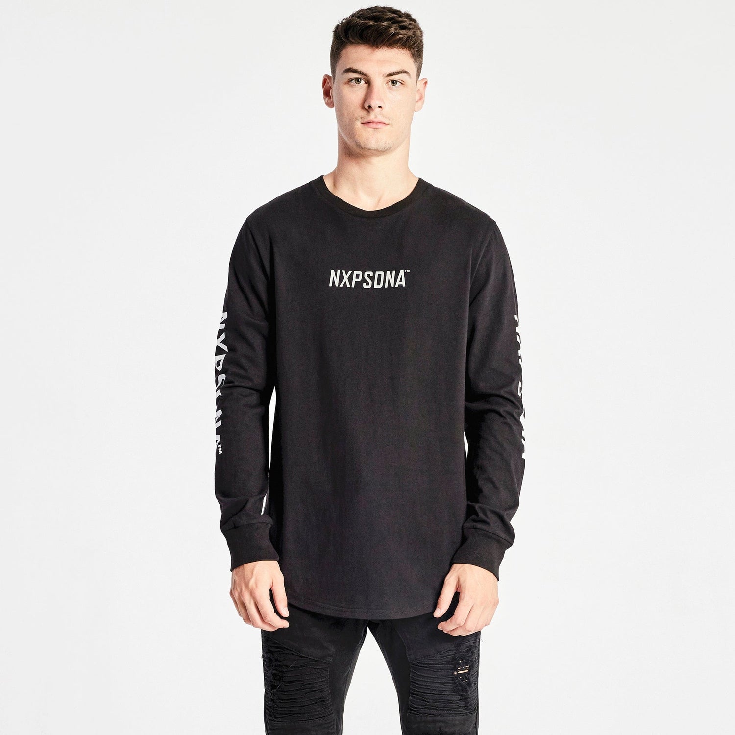 Spent Cape Back Long Sleeve T-Shirt Jet Black