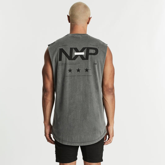 Strange Scoop Back Muscle Tee Pigment Charcoal
