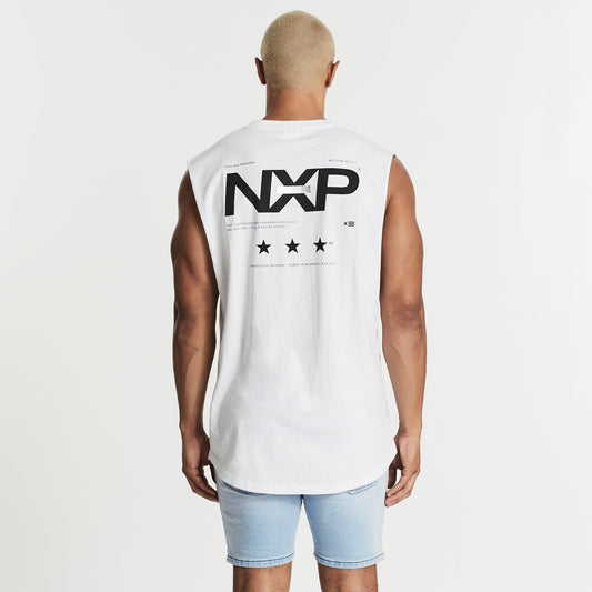Strange Scoop Back Muscle Tee White