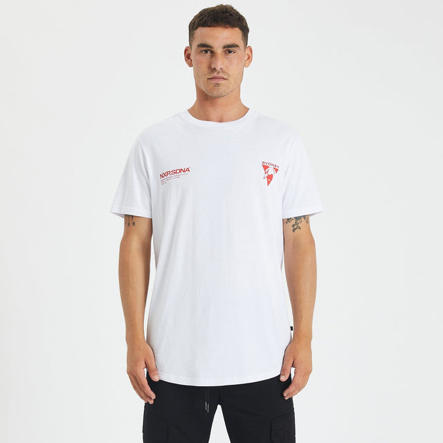 Sydney Swans Curved Hem T-Shirt White
