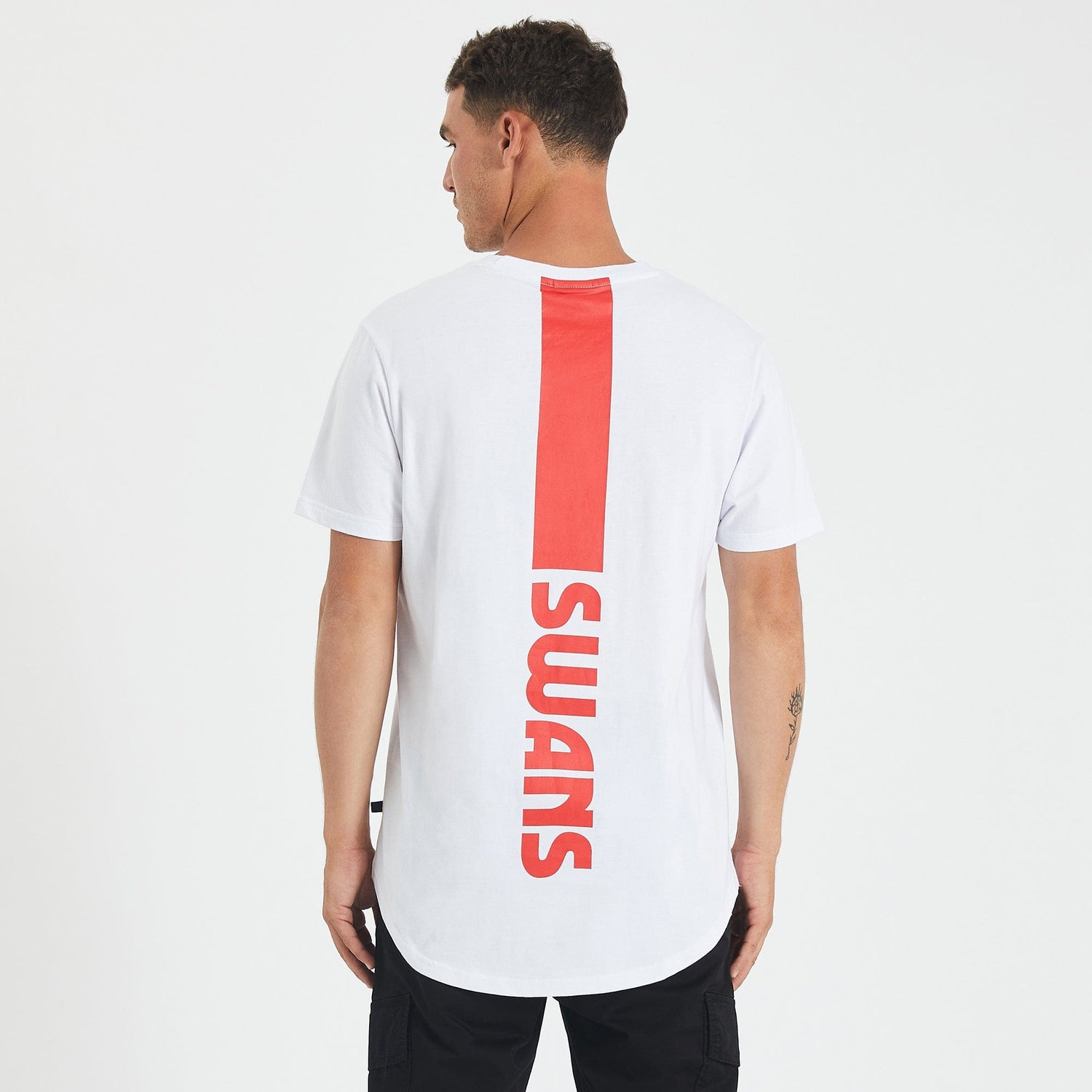 Sydney Swans Curved Hem T-Shirt White