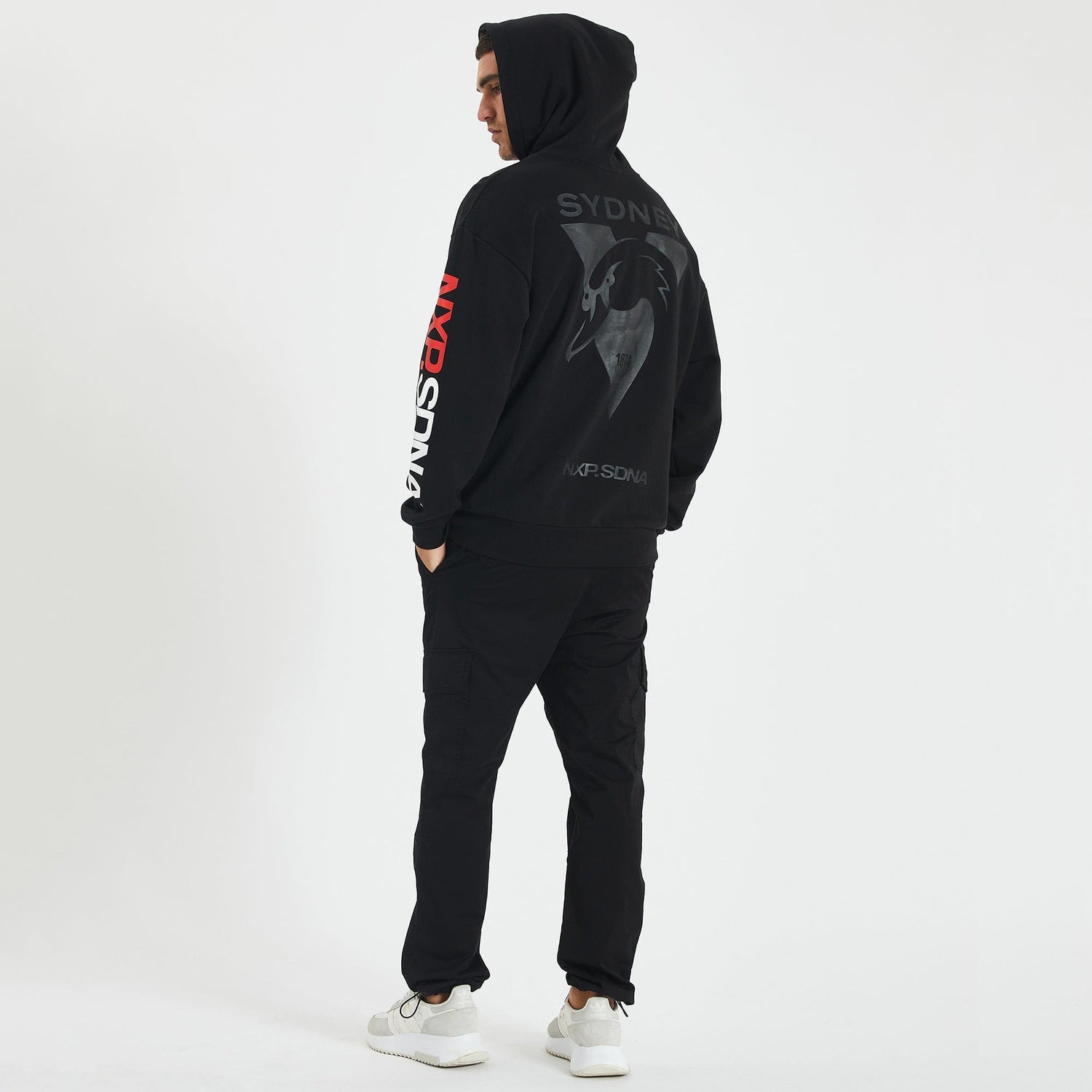 Sydney Swans Relaxed Fit Hoodie Jet Black