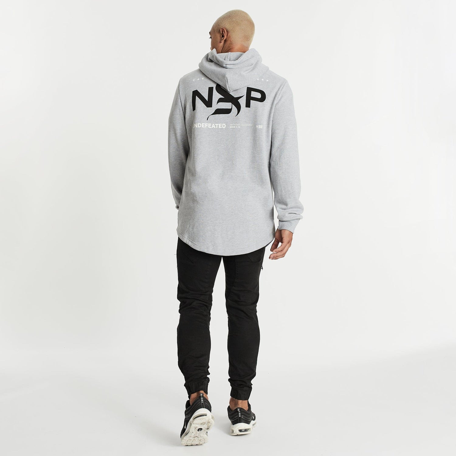 Tortured Dual Curved Hoodie Grey Marle
