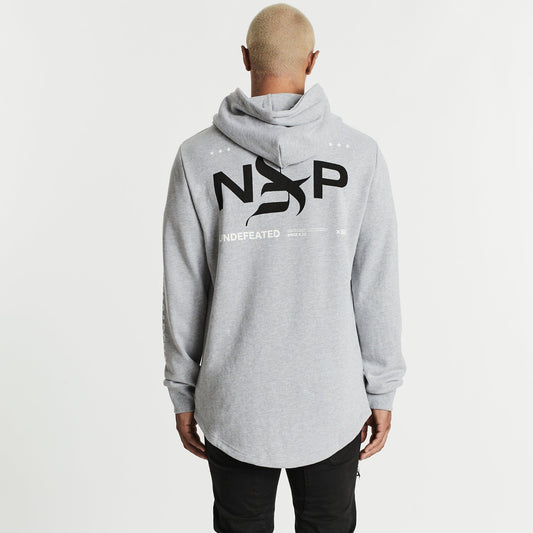 Tortured Dual Curved Hoodie Grey Marle