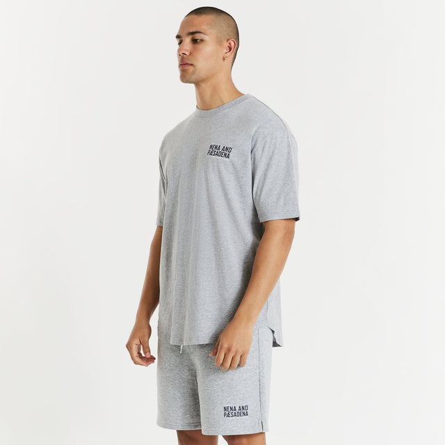 Tournament Box Fit Scoop T-Shirt Grey Marle