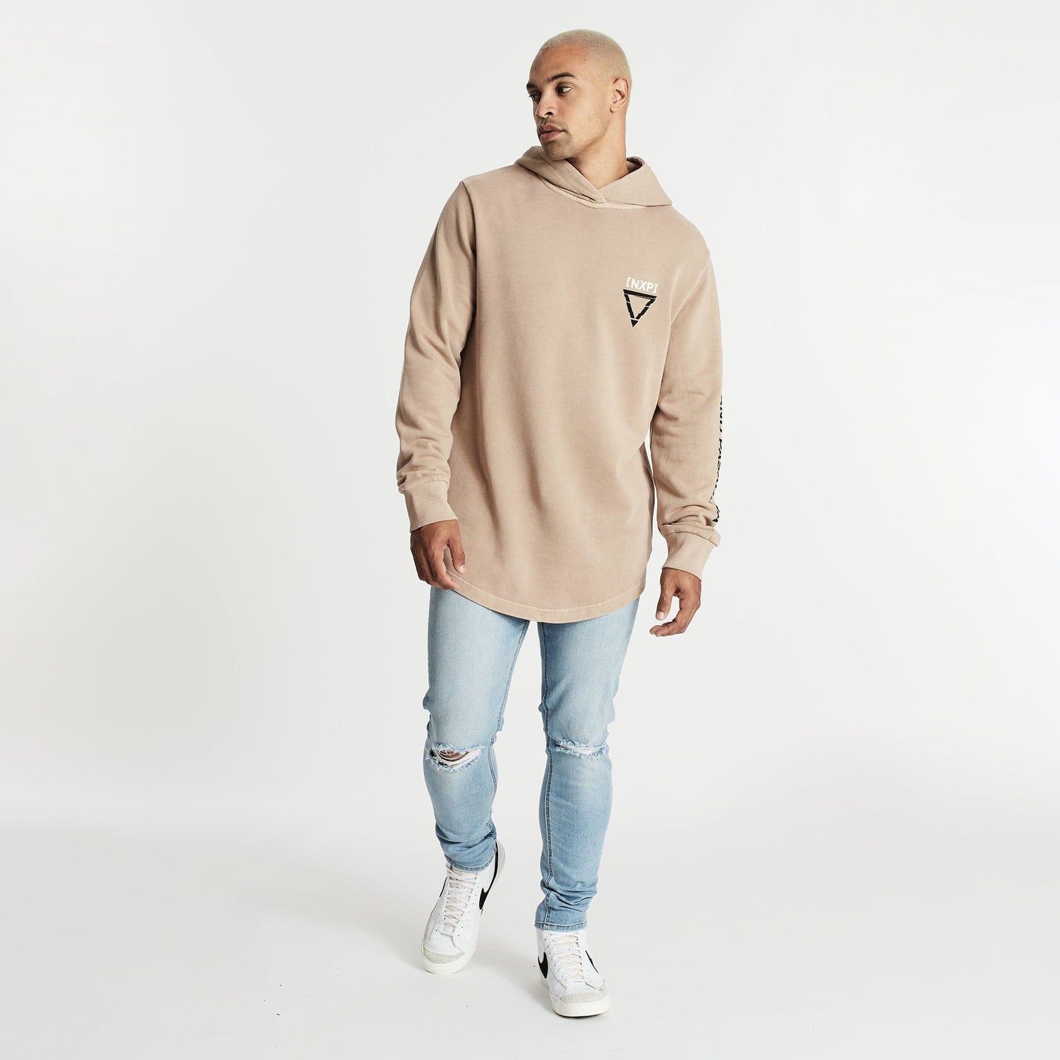 Trace Dual Curved Hoodie Pigment Warm Taupe