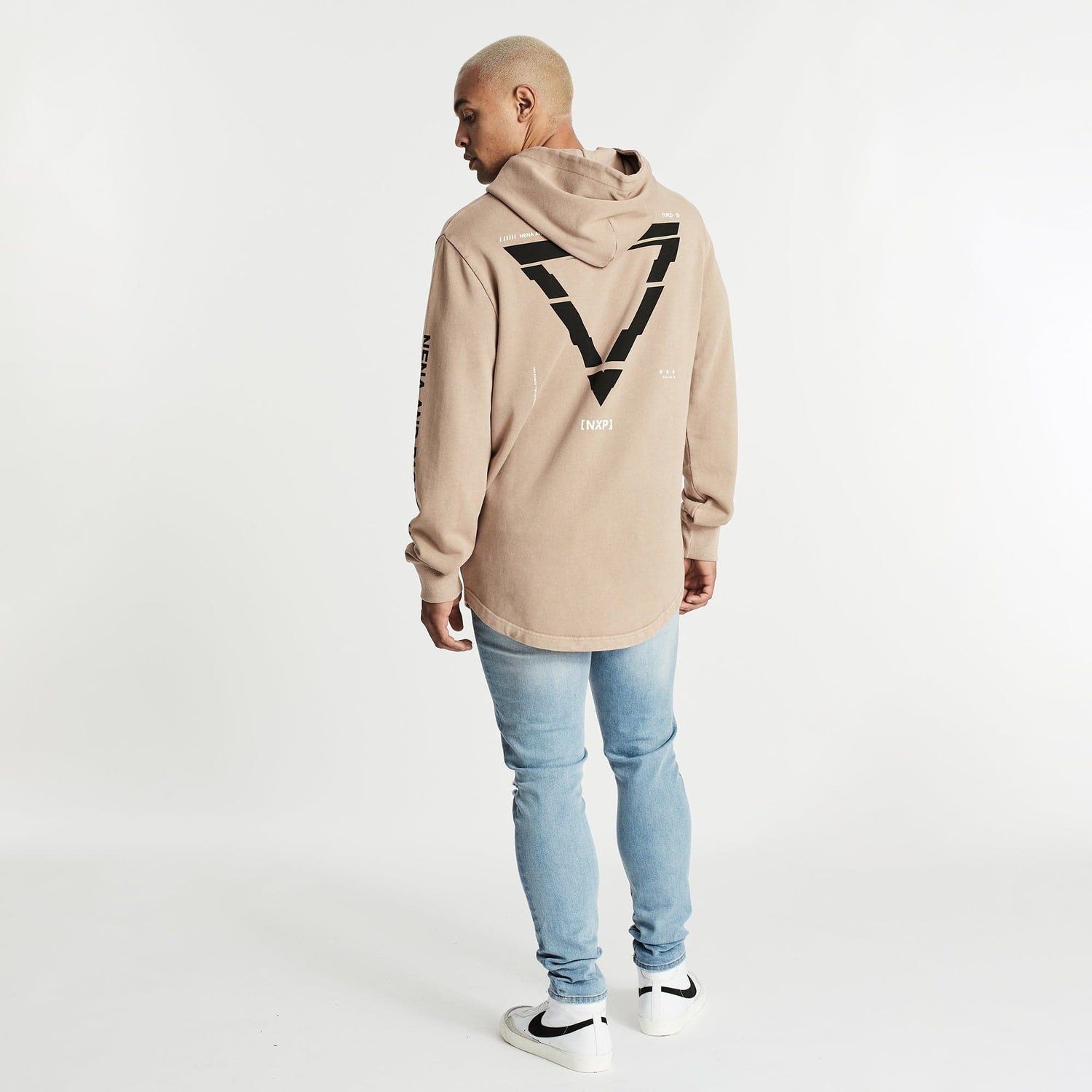 Trace Dual Curved Hoodie Pigment Warm Taupe