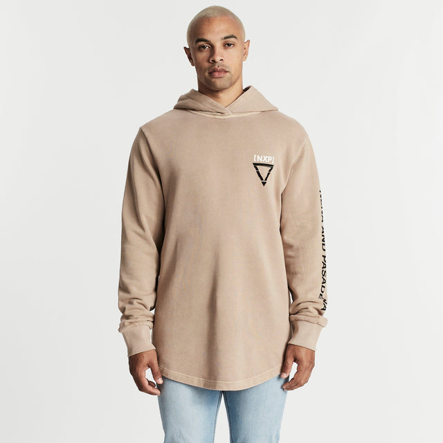 Trace Dual Curved Hoodie Pigment Warm Taupe