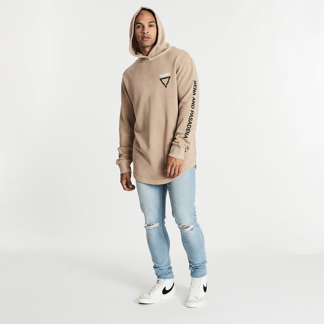 Trace Dual Curved Hoodie Pigment Warm Taupe