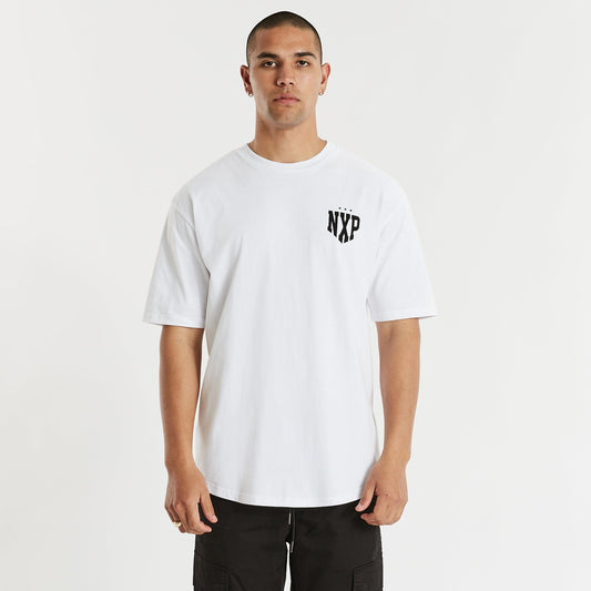 Tri-Star Box Fit Scoop T-Shirt White
