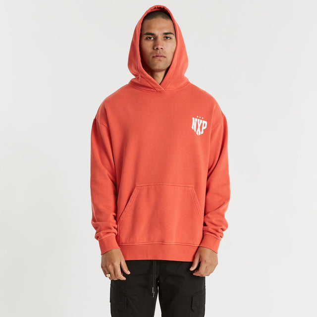 Tri-Star Relaxed Hooded Sweater Pigment Flame Red