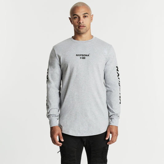 Unfair Cape Back Long Sleeve T-Shirt Grey Marle
