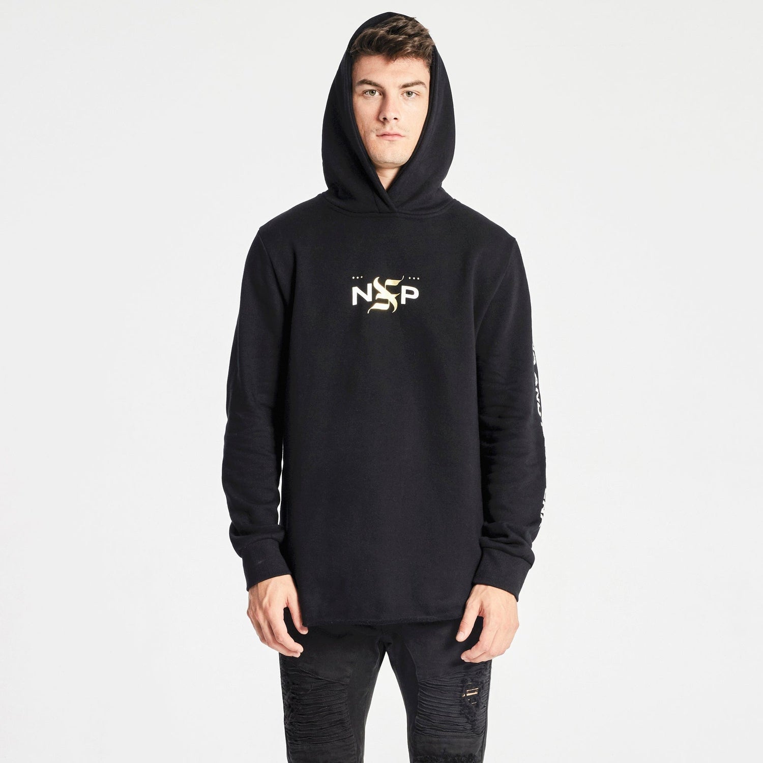 Victims Dual Curved Hoodie Jet Black