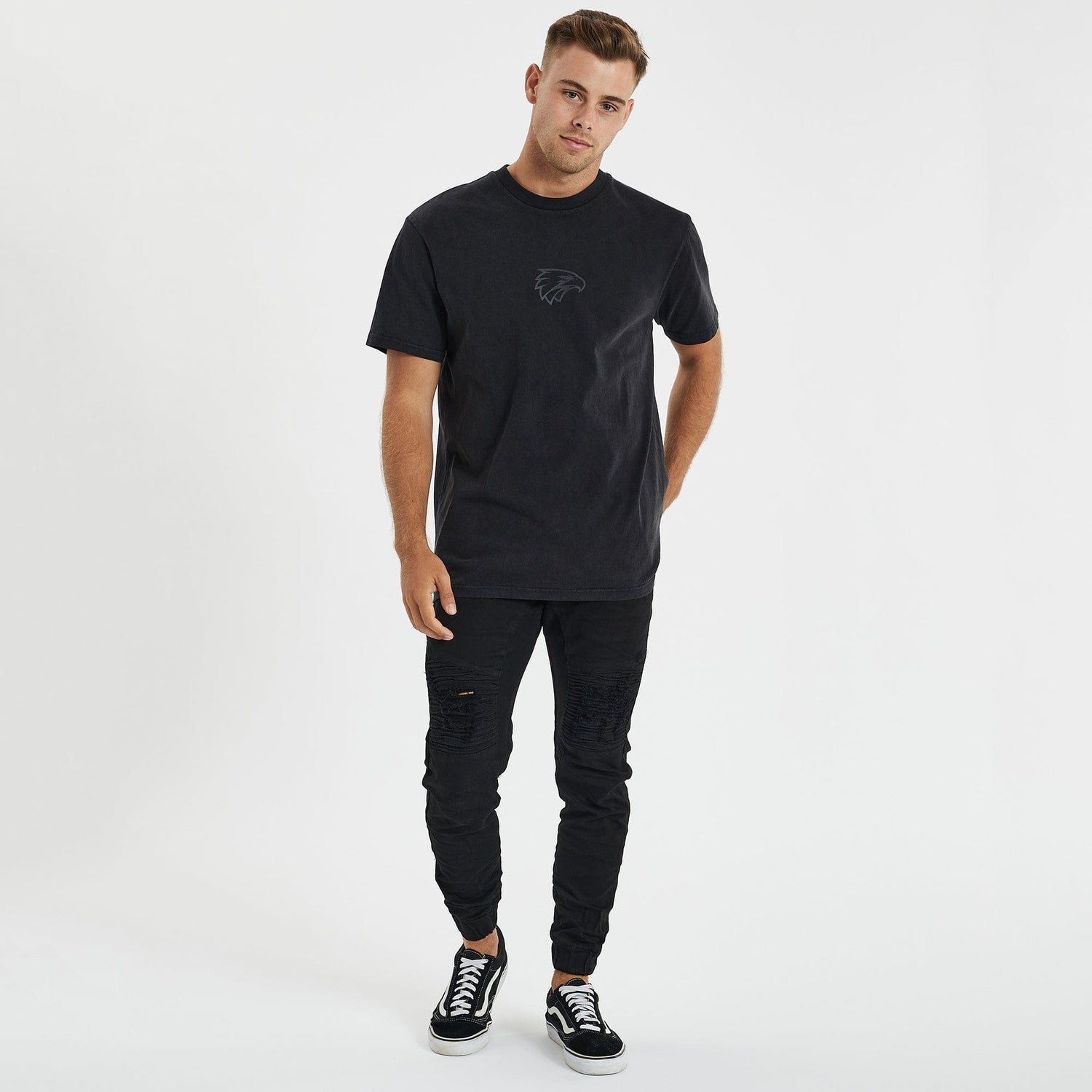 West Coast Eagles Relaxed Fit T-Shirt Mineral Black