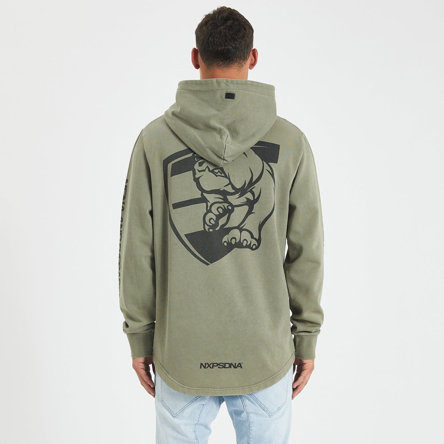 Western Bulldogs Curved Hem Hoodie Pigment Khaki