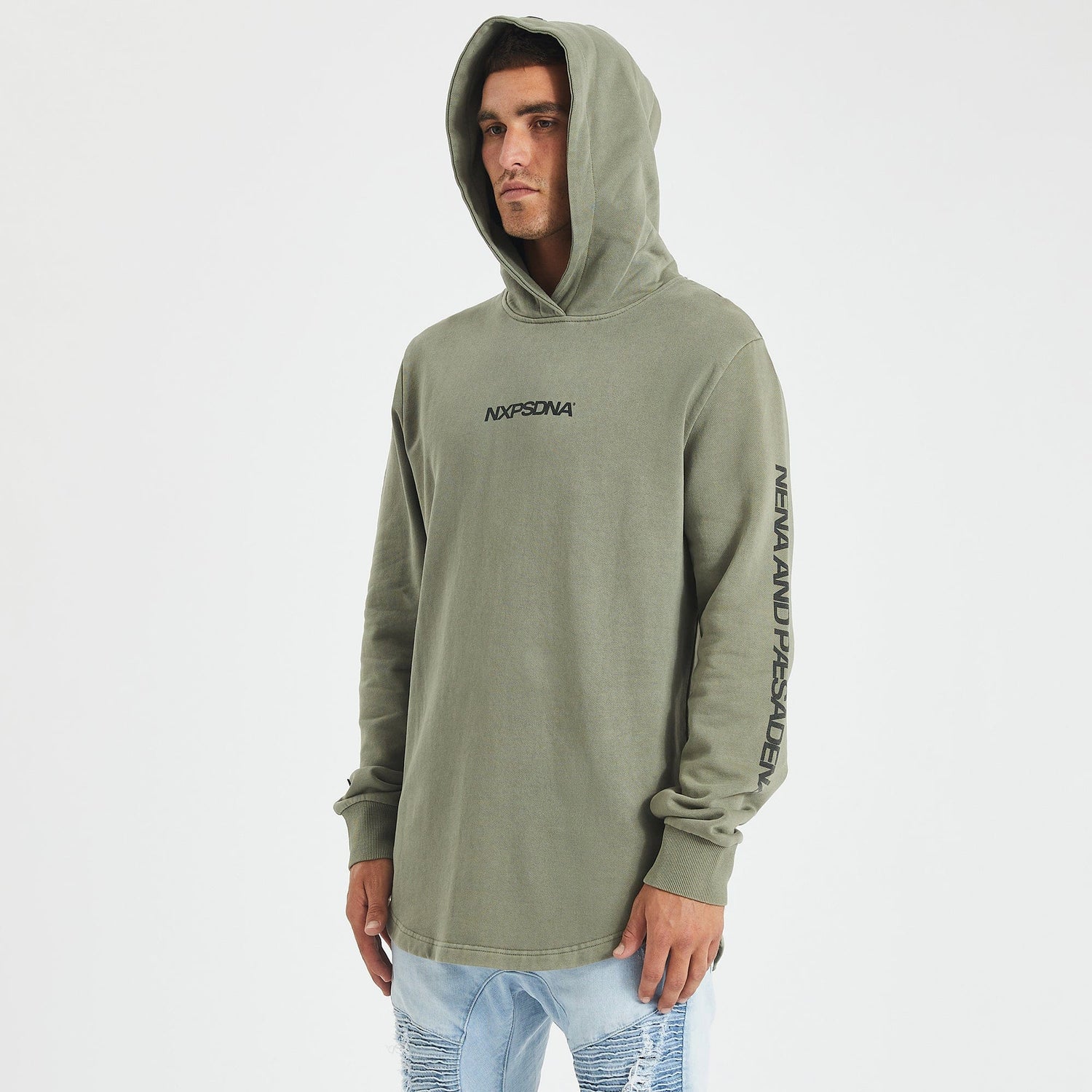 Western Bulldogs Curved Hem Hoodie Pigment Khaki