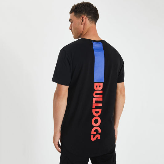 Western Bulldogs Curved Hem T-Shirt Jet Black